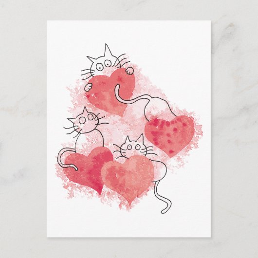 Liefde katten briefkaart (Voorkant)