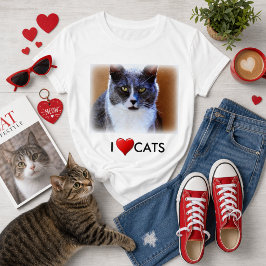Liefde Katten Dames Basic Witte T-Shirt