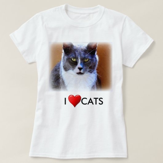 Liefde Katten Dames Basic Witte T-Shirt (Design voorkant)