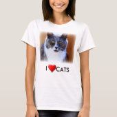 Liefde Katten Dames Basic Witte T-Shirt (Voorkant)