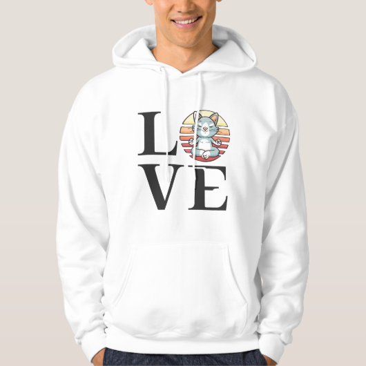 Liefde katten en meditatie hoodie (Voorkant)