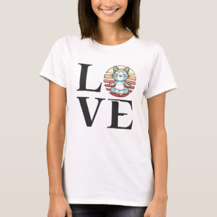 Liefde katten en meditatie t-shirt