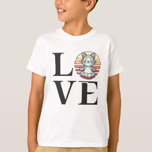 Liefde katten en meditatie t-shirt