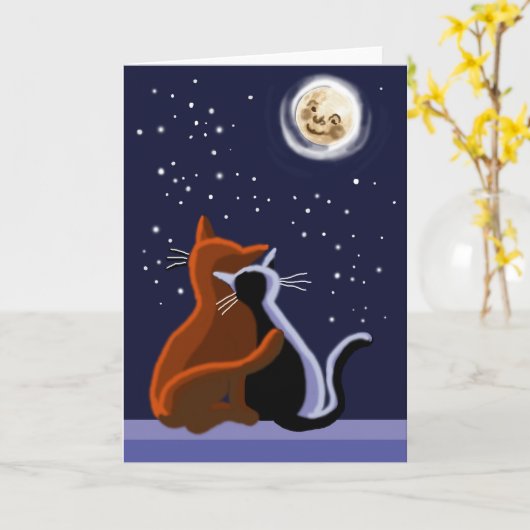 Liefde katten kaart (Gele Bloem)