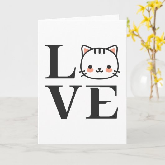 Liefde katten kaart (Gele Bloem)