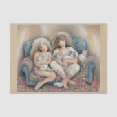 Liefde & katten op een bank - tissuepapier (Voorkant)