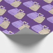 Liefde katten op Paars Cadeaupapier (Hoek)