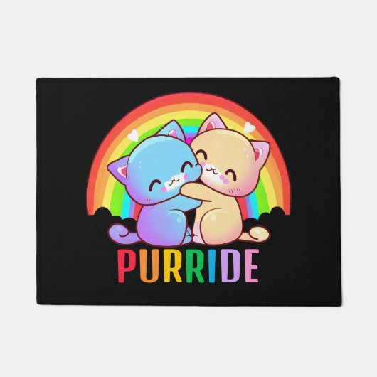 Liefde Katten Regenboog Deurmat (Voorkant)