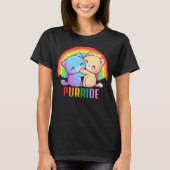 Liefde Katten Regenboog Donker T-shirt (Voorkant)