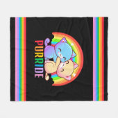 Liefde Katten Regenboog Fleece Deken (Voorkant (Horizontaal))