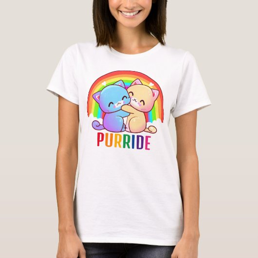 Liefde Katten Regenboog T-shirt (Voorkant)