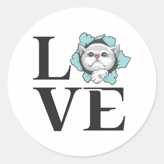 Liefde katten ronde sticker (Voorkant)