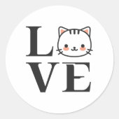 Liefde katten ronde sticker (Voorkant)