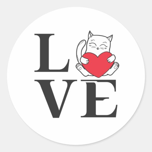 Liefde katten ronde sticker (Voorkant)