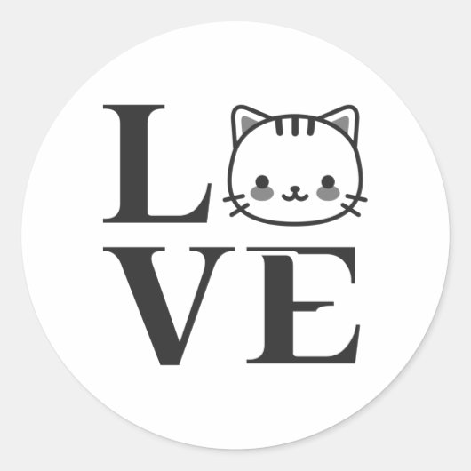 Liefde katten ronde sticker (Voorkant)