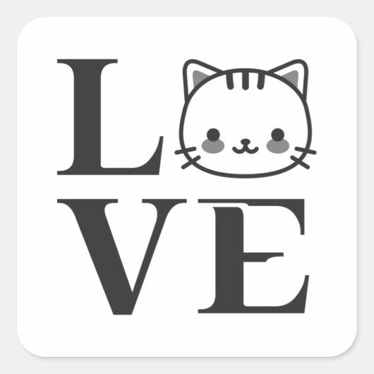 Liefde katten vierkante sticker (Voorkant)