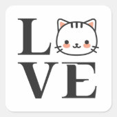 Liefde katten vierkante sticker (Voorkant)