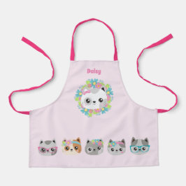 Liefde Kawaii Katten en Kittens -Schattig Baker Ka Schort