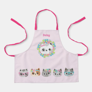 Liefde Kawaii Katten en Kittens -Schattig Baker Ka Schort