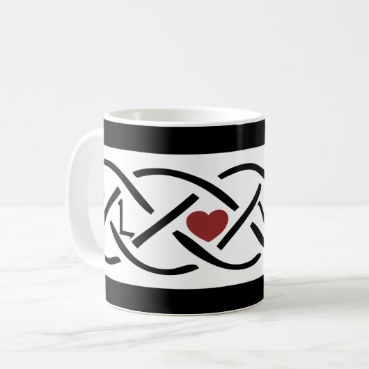 Liefde Keltische knoop Koffiemok (Voorkant links)