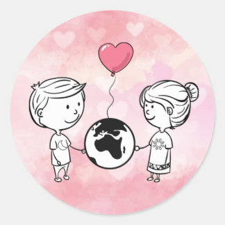 Liefde kent geen afstandsticker ronde sticker