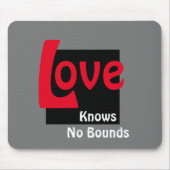 Liefde kent geen grenzen grijs zwart en wit muismat (Voorkant)