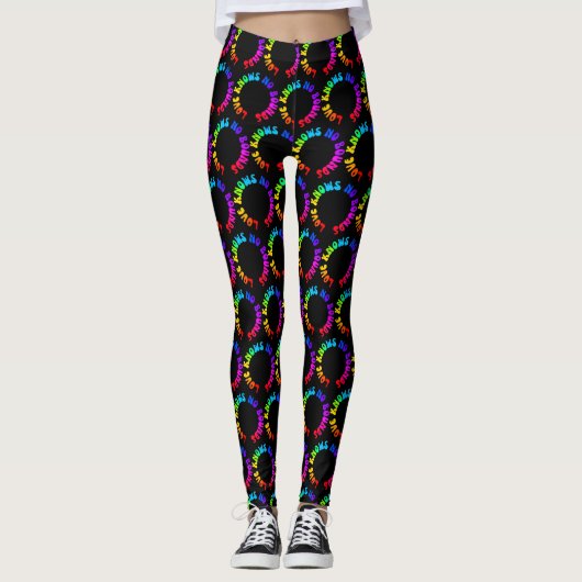 Liefde kent geen grenzen Rainbow Circle LGBTQ+ Leggings (Voorkant)