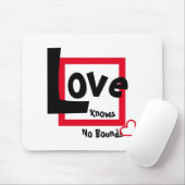 Liefde kent geen grenzen Rood zwart en wit Muismat (Met muis)