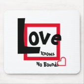 Liefde kent geen grenzen Rood zwart en wit Muismat (Voorkant)