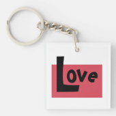 Liefde kent geen grenzen zwart wit en rood sleutelhanger (Voorkant)