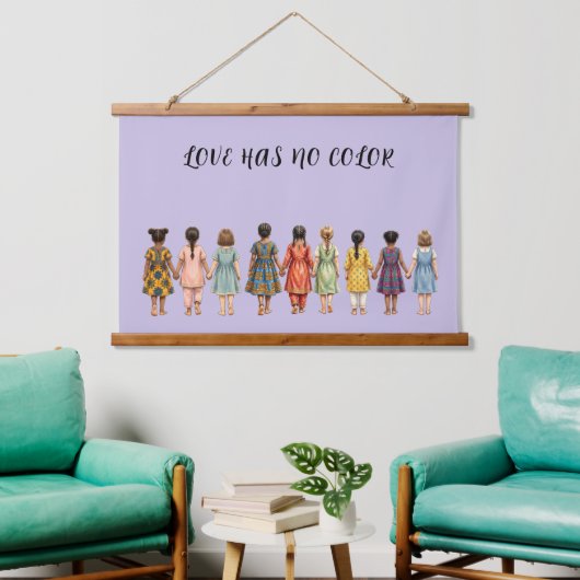 LIEFDE KENT GEEN KLEUR HANGEND WANDKLEED (Woonkamer)