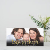 Liefde Kerst glitter Shiny Effect Kerstmis Feestdagenkaart (Staand voorkant)