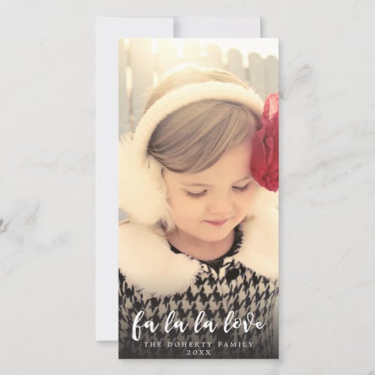 Liefde Kerst Script Foto Overlay Kaart (Voorkant)