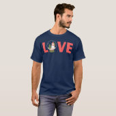liefde kerst sneeuwpop vriend t-shirt (Voorkant volledig)