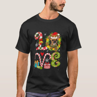 Liefde Kerstmis Chihuahua Dragen Santa Hat Hond Ei T-shirt