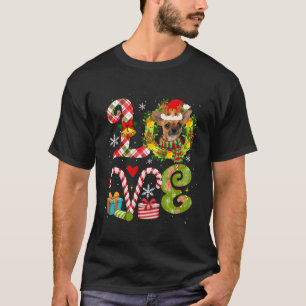 Liefde Kerstmis Chihuahua Dragen Santa Hat Hond Ei T-shirt