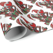 Liefde Kerstmis Gnomen Cadeaupapier (Rol Hoek)