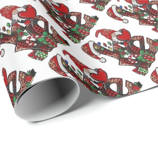 Liefde Kerstmis Gnomen Cadeaupapier (Rol Hoek)