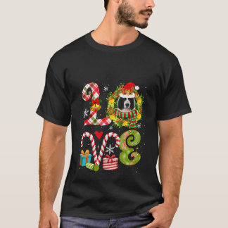 Liefde Kerstmis Landseer Dragen Santa Hoed Hond Ei T-shirt