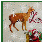Liefde Kerstmis Santa Collage Stof (Swatch)