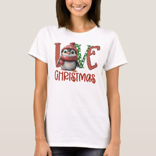 Liefde Kerstpinguïn, Pinguïn in Santa Hat T-shirt