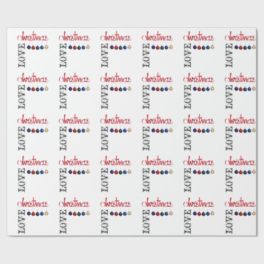 Liefde kerstrood Geel Blauw Modern Traditioneel Cadeaupapier (Vlak)