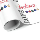 Liefde kerstrood Geel Blauw Modern Traditioneel Cadeaupapier (Rol Hoek)