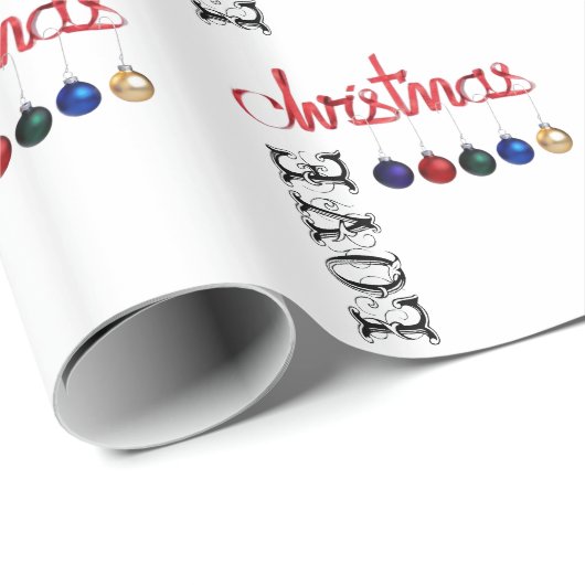 Liefde kerstrood Geel Blauw Modern Traditioneel Cadeaupapier (Rol Hoek)