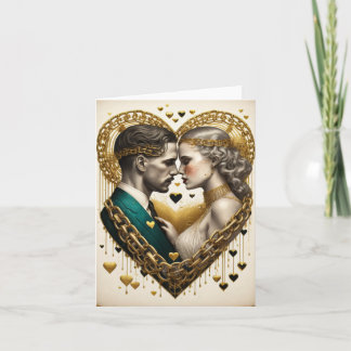 Liefde ketting paar feestdagen kaart