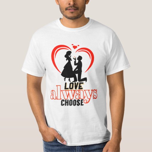 💖 Liefde Kies altijd Mannen waarde T-Shirt – Afbe (Voorkant)