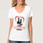 💖 Liefde Kies altijd Vrouwen Basic V-hals T-shirt (Voorkant)