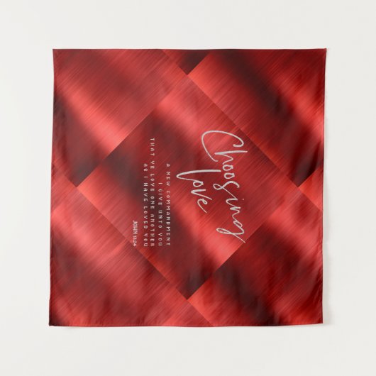 Liefde kiezen met KJV Bijbelvers Wandkleed (Voorkant (horizontaal))