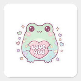 Liefde Kikker Sticker Cute Kikker Houdt Hart Roman