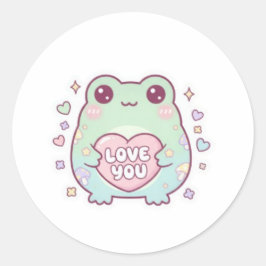 Liefde Kikker Sticker Schattige Kikker met Hart Ro